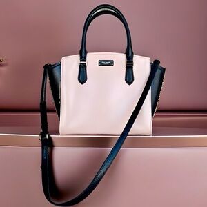 Kate Spade Jeanne Satchel in Blush Pink/Black Colorblock